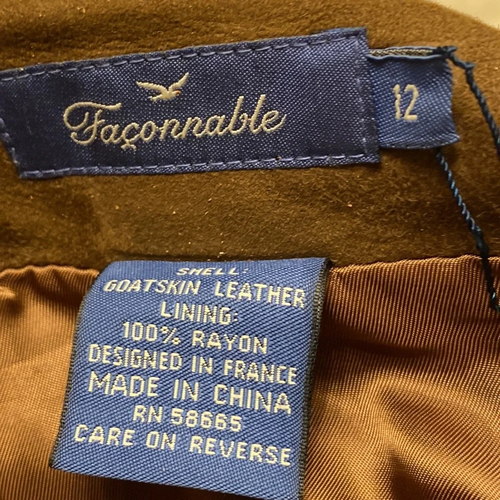 Faconnable brown suede lined skirt wrap knee length-12-Bundle discount - Picture 8 of 12